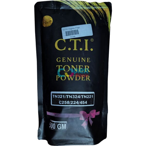 CTI Compatible Magenta Toner for Konica Minolta TN321/TN324/TN221/C258/224/454 (500gm pouch)