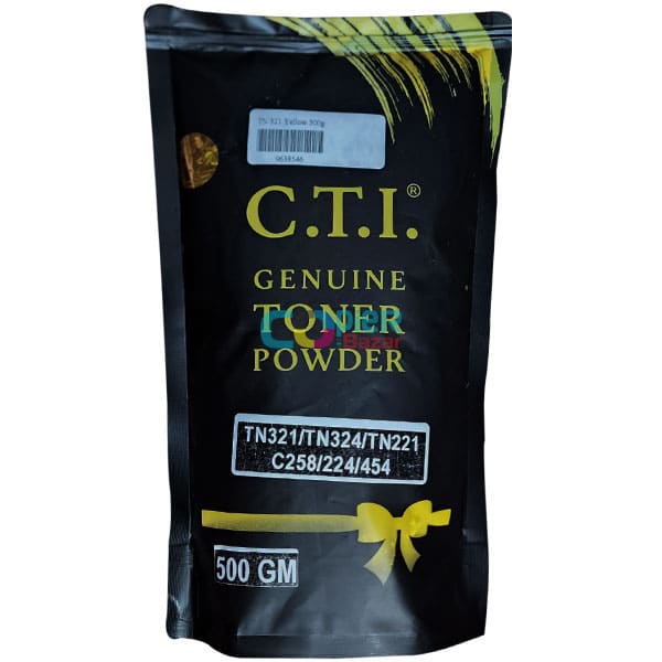 CTI Compatible Yellow Toner for Konica Minolta TN321/TN324/TN221/C258/224/454 (500gm pouch)