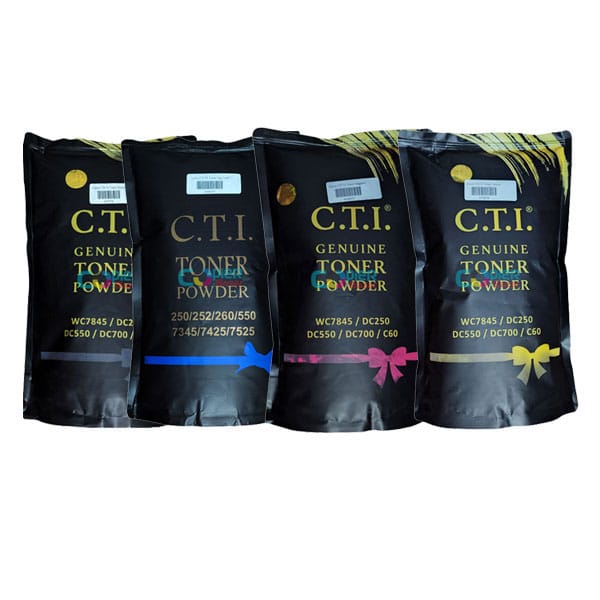 CTI Compatible CMYK Toner for Xerox WC7845/DC250/DC550/DC700/C60 (4 X 500gm pouch)