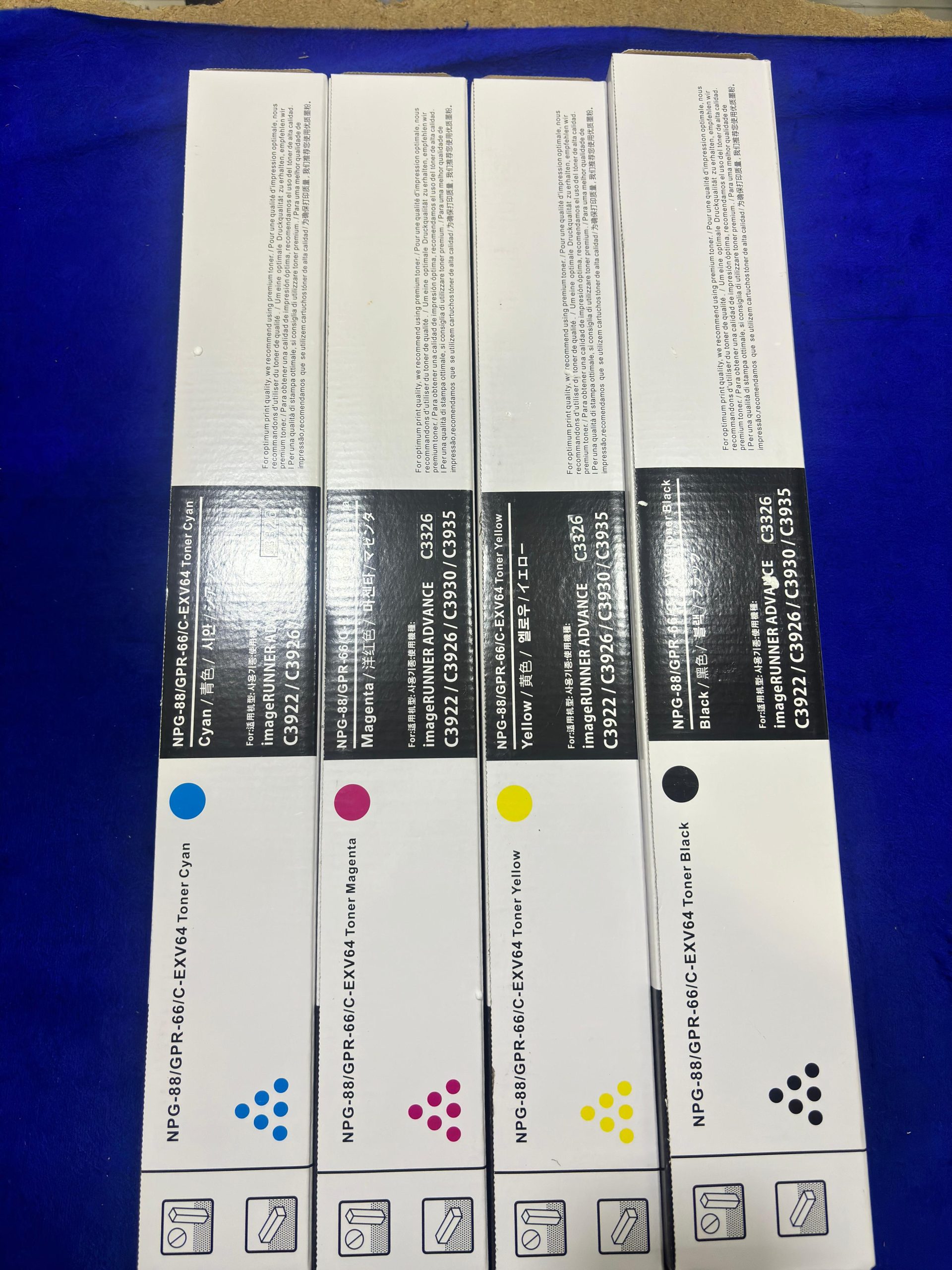 Compatible NPG-88 Toner Cartridge Set (Black, Cyan, Magenta, Yellow) for Canon imageRUNNER ADVANCE C3326, C3322L, DX C3922, C3926, C3930, C3935 2 Compatible NPG-88 Toner Cartridge Set for Canon Printers - 4 Colors (Black, Cyan, Magenta, Yellow)