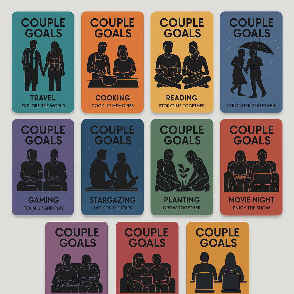 Couple Goals Fridge Magnets Collection - Romantic Relationship Milestones and Activities