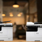 Ricoh M 2310N vs M 2810N A3 multifunction printers side by side in modern office environment
