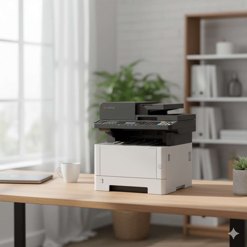 Kyocera MA4000x 50-sheet dual scan document feeder scanning documents at 86 images per minute